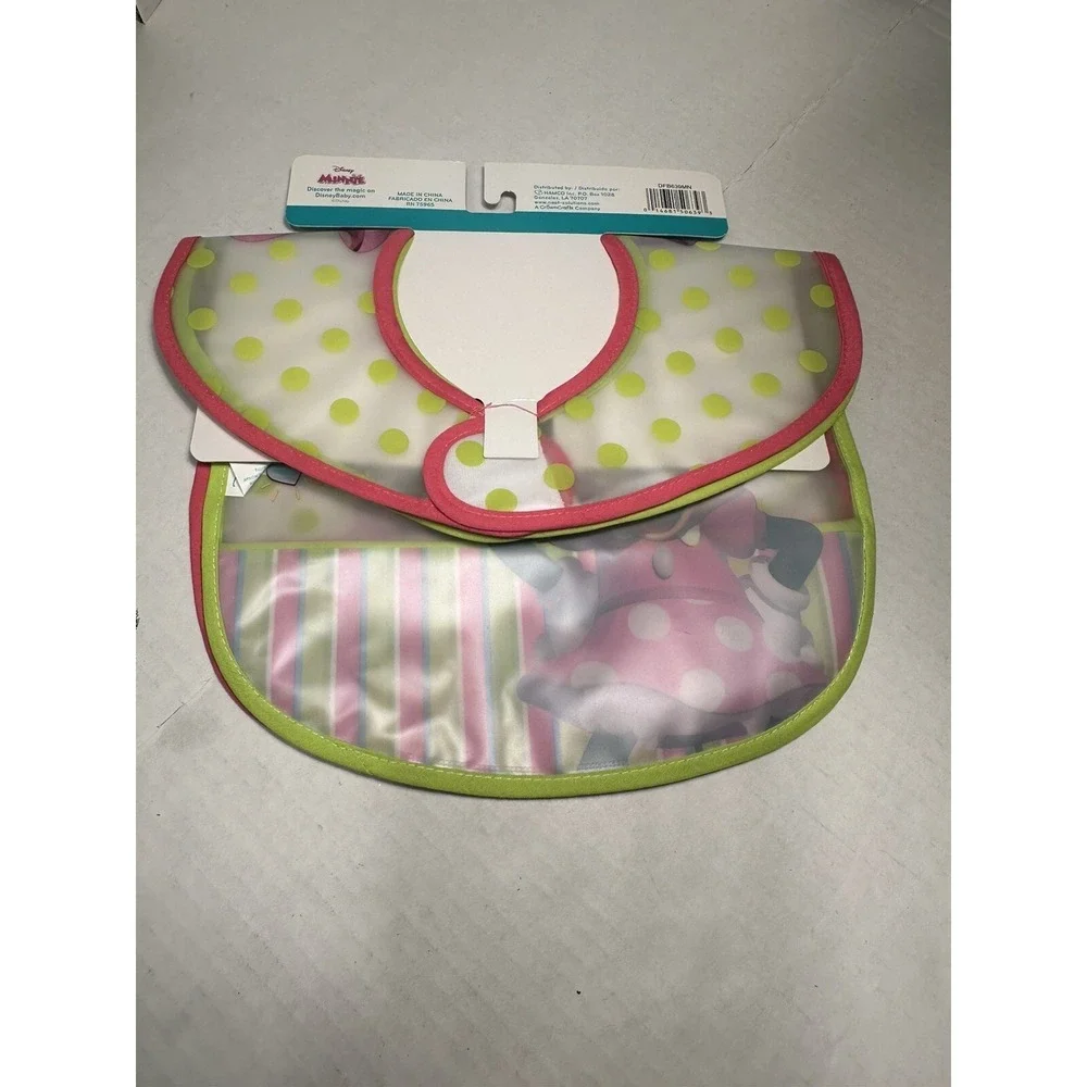 baby‎ toddler bibs 2 pack water resistant minnie mouse disney